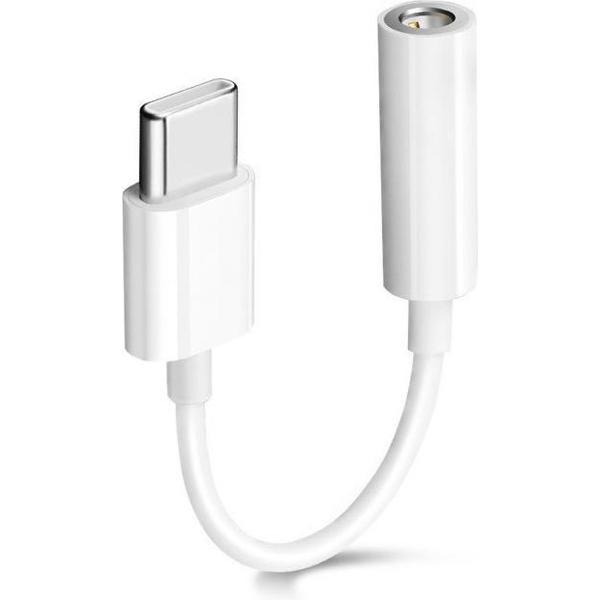 Cantell USB-C naar 3,5mm Jack audio adapter - passief - wit - 5 centimeter