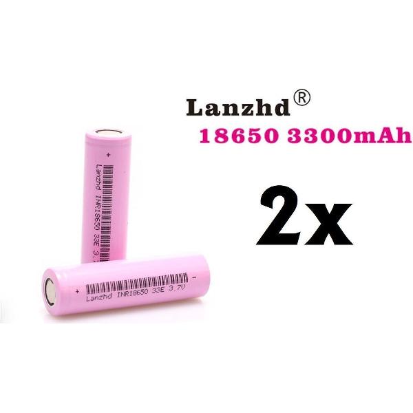 2x Lanzhd VTC7 18650 Flat-Top Batterij Li-ion 3.7V 3300mAh