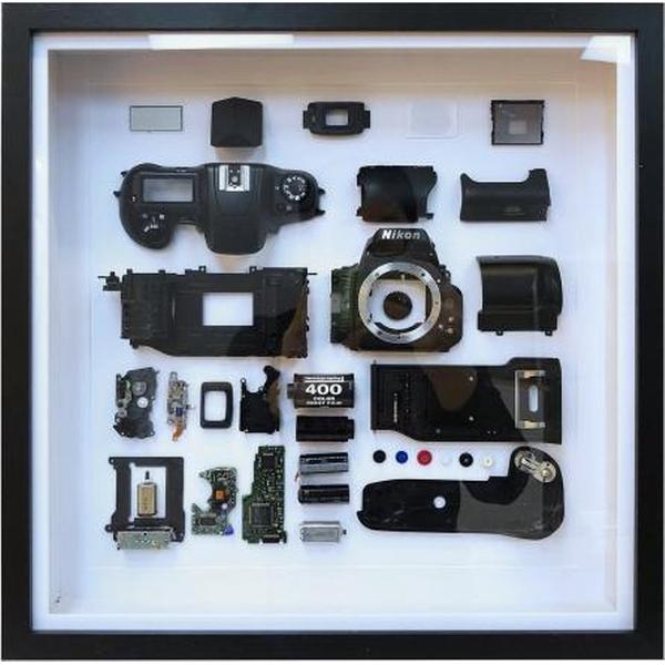 Niet-werkend display Mechanische 3D-filmcamera Montage van vierkant fotolijstje Demonteer de fotolijst, model: stijl 3, levering van willekeurig cameramodel