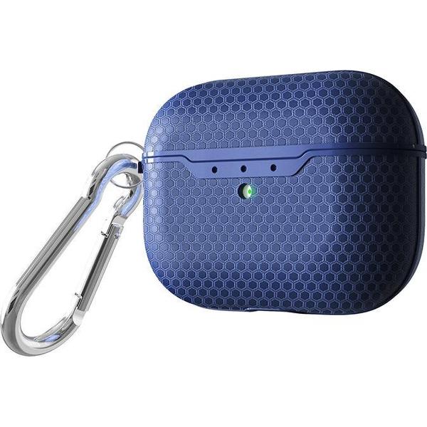 AirPods hoesje van By Qubix - AirPods Pro siliconen hoesje Football series - Met bevestigingsclip - Blauw