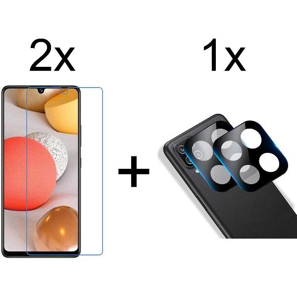 Beschermglas Samsung A42 Screenprotector 2 stuks - Samsung Galaxy A42 Screenprotector - Samsung A42 Screen Protector Camera - 1 stuk