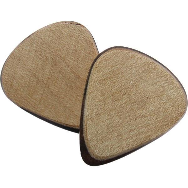 Esdoorn houten fusion plectrum met Ebben kern 2-pack 3.00 mm