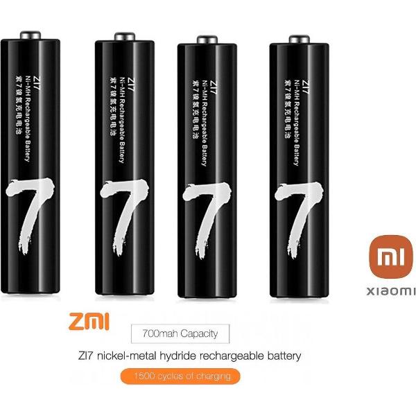 4x Xiaomi ZI7 AAA Ni-MH Oplaadbare Batterijen - incl. Opberg Box