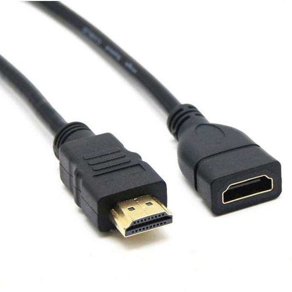 NÖRDIC HDMI-411 HDMI verlengkabel - Male naar female - Met ethernet - 4K 30Hz - 2m - Zwart