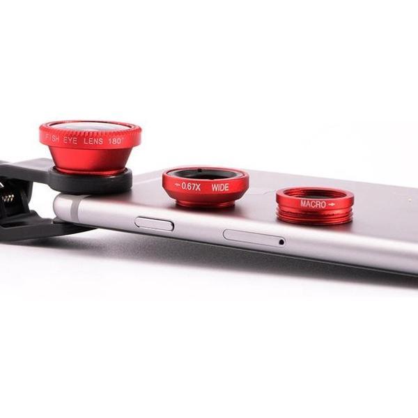 Camera Clip Lens Kit / Set Smartphone - Fish Eye / Macro / Wide Angle Groothoek
