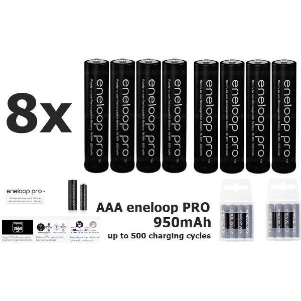 8 Stuks Voordeelpak AAA R3 Panasonic - eneloop PRO Oplaadbare batterijen - 900mAh