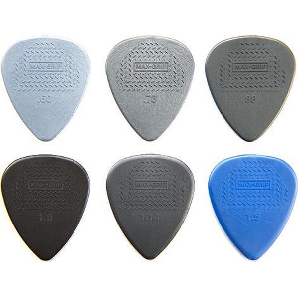 Dunlop Max-Grip Nylon Standaard Plectrum SET 0.60mm-1.50mm 6-pack
