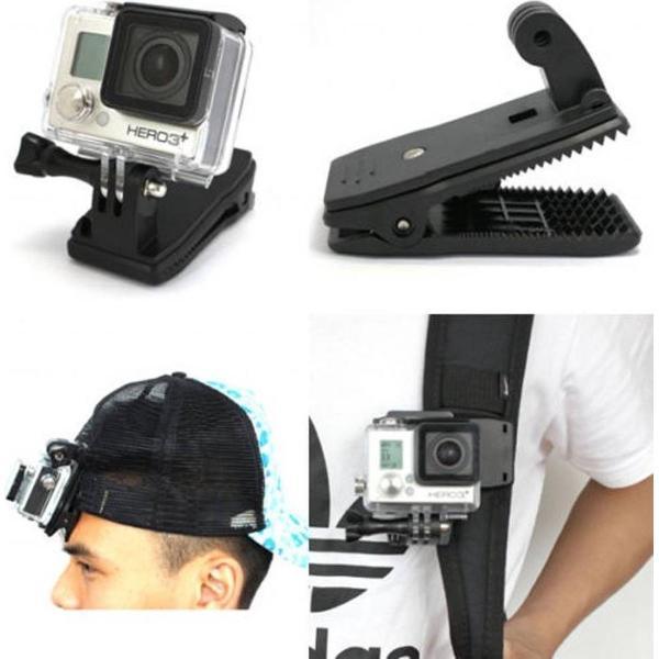 360° Rotation clamp rugzak bevestiging voor GoPro Mount Hero 5/4/3+/3 en andere actiecamera's (clip)