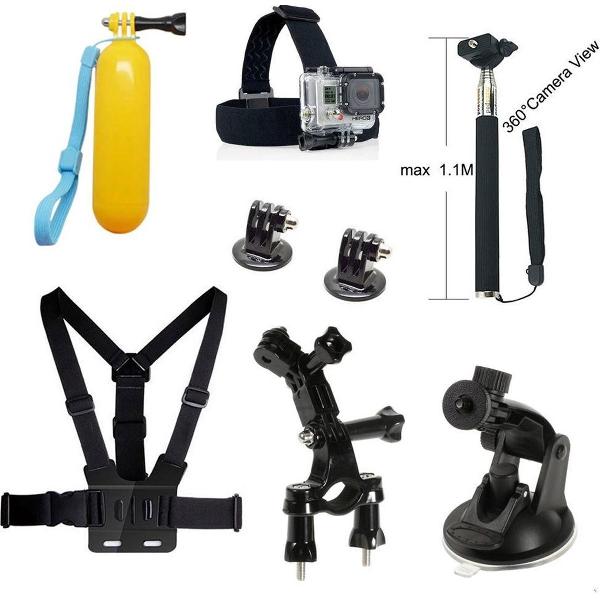 8 in 1 Outdoor Gopro Accessories Kit voor GoPro Hero 4/3+/3/2/1 en Actioncam