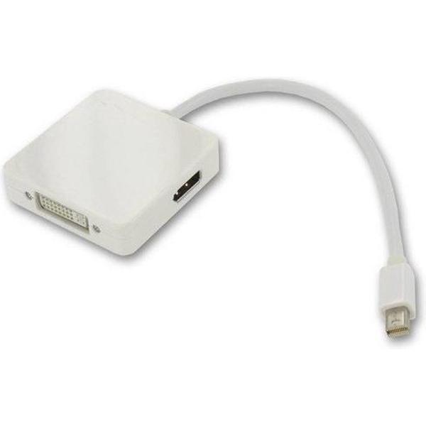 3in1 Mini DisplayPort naar DVI, HDMI en DisplayPort - Wit
