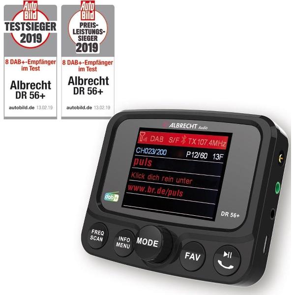 Albrecht DR 56+ DAB+ Autoradio adapter met bluetooth