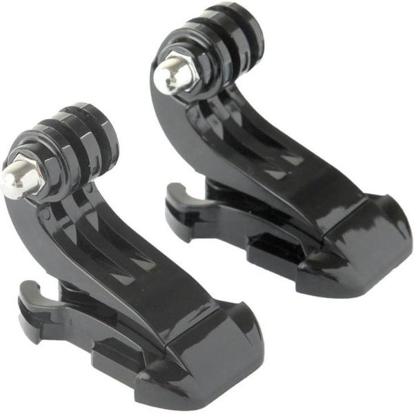 2 stuks 2 x set Liquc zwart verticale oppervlak J-Hook Buckle Mount voor GoPro HERO3 / 2
