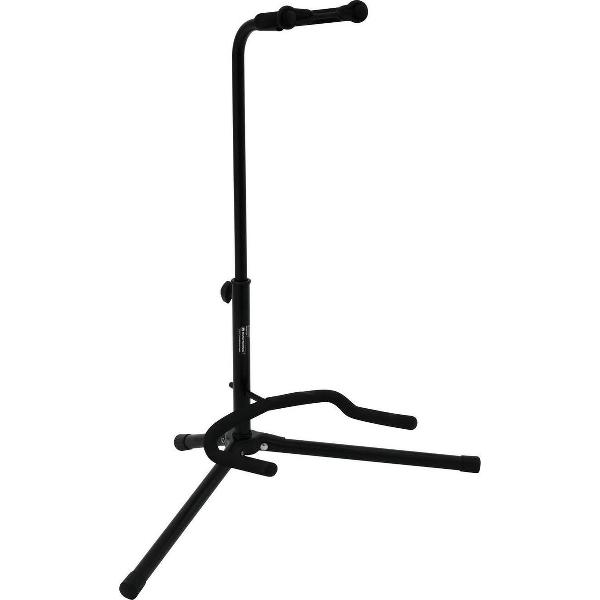 Dimavery Gitaarstandaard - Akoestische Gitaar of Elektrische - Zwart - in hoogte verstelbaar