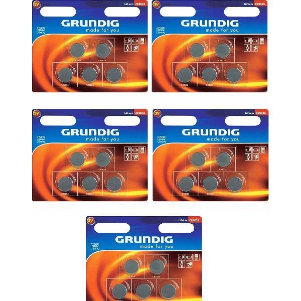 25 stuks CR2025 Grundig Lithium Knoopcel Batterijen 150 mAh