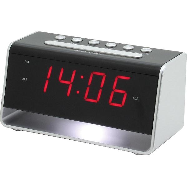 Soundmaster UR8100SI Super slim jumbo LED alarmklok met nachtlampje