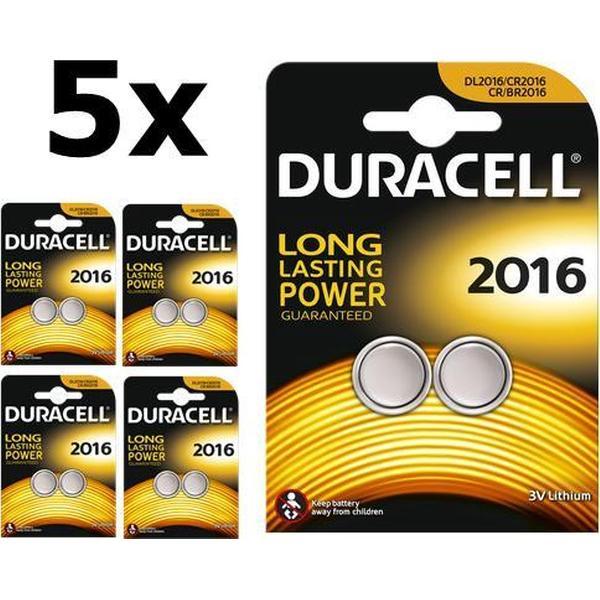 10 Stuks (5 Blisters a 2st) - Duracell CR2016 Professional Electronics 3V 90mAh Lithium knoopcel