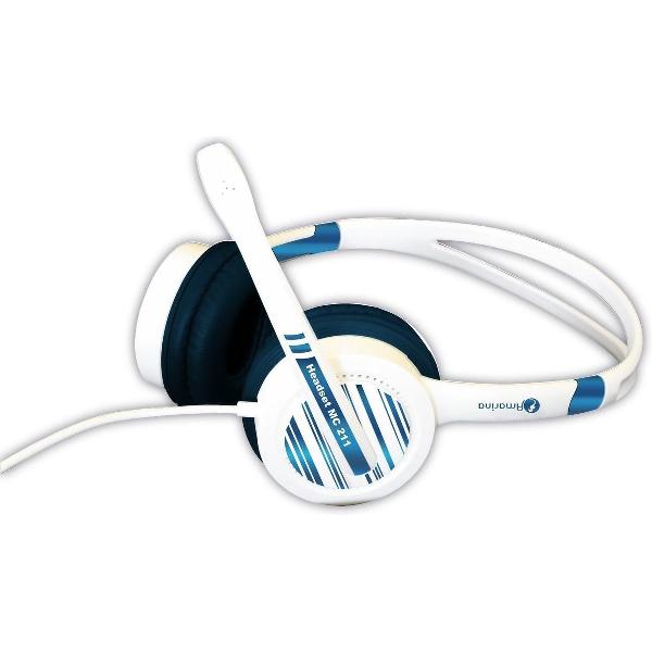 Amarina MICAMA00041B Stereofonisch Hoofdband Blauw, Wit hoofdtelefoon