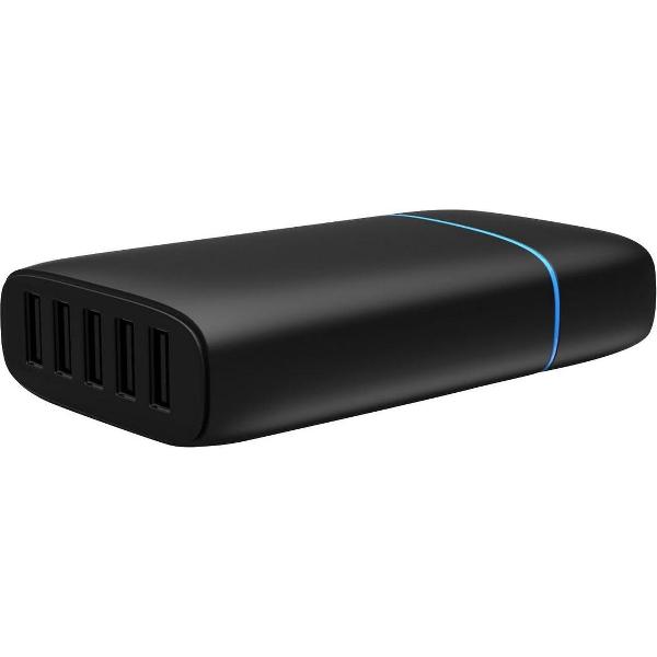 Winstar WS-UH1051P Laadstation met 5 USB poorten, 100-240V tot 5V USB, 9A, 45W, zwart