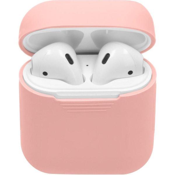 Soft silicone cover | voor Apple airpods| draadloze koptelefoon bescherm hoes | safety case| roze/pink