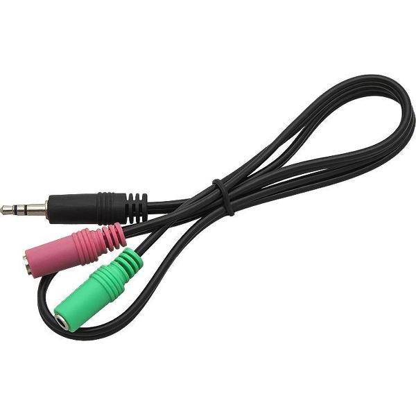 Splitter 3,5 inch Jack Male naar 2x 3,5 inch Jack Female 1,5M - Zwart