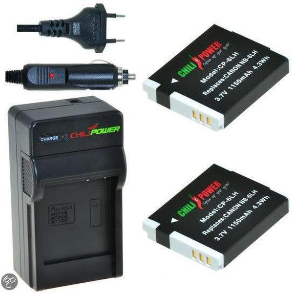 ChiliPower NB-6LH Canon Kit - Camera Batterij Set