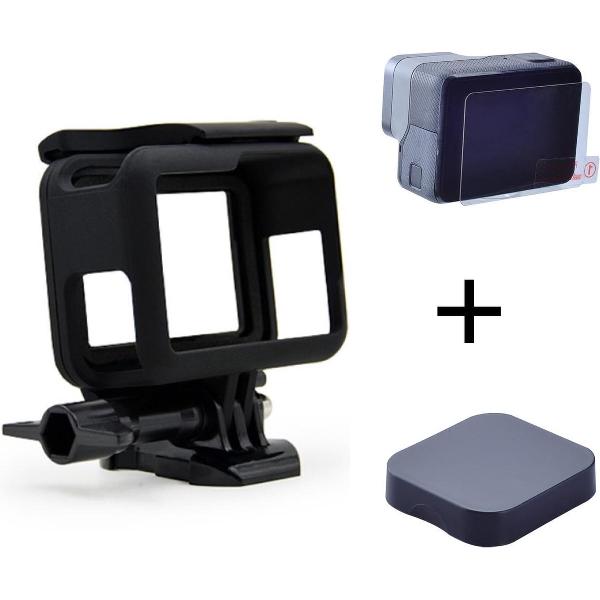 PRO SERIES 3 in 1 Kit Housing Frame + Glass Screenprotector + Camera Lens Cover voor GoPro Hero