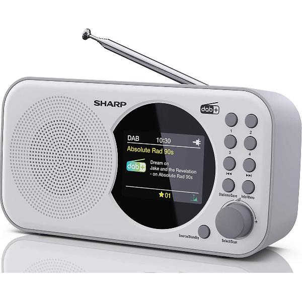 Sharp DR-P320WH Portable DAB - FM radio - wit