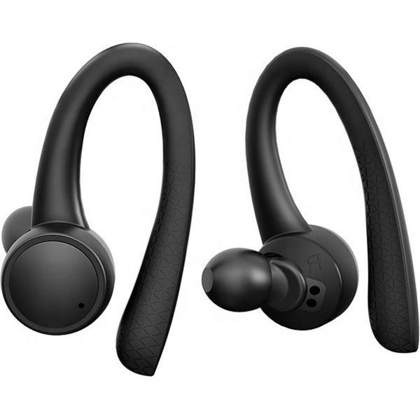 Sonume Sport - Volledig Draadloze Oordopjes - Met Siliconen Oorhaak - Waterproof - Bluetooth oordopjes voor Hardlopen, Fietsen en Fitness - Zwart
