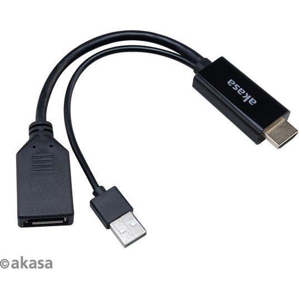 Akasa HDMI naar DisplayPort Adapter met USB power cable 4K@60Hz