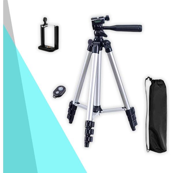 Telefoon Statief met Waterpas en Opbergtas - Smartphone Tripod - 6 Standen instelbaar