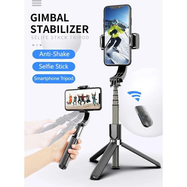 BeeGoods - BG Gimbal stabilizer selfie stick - Mini Statief Smartphone Tripod Camera Telefoon Houder - Kleur wit