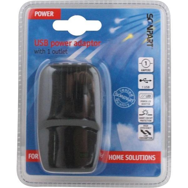 Scanpart Usb 220v Adapt Zwart Los 5v-1a