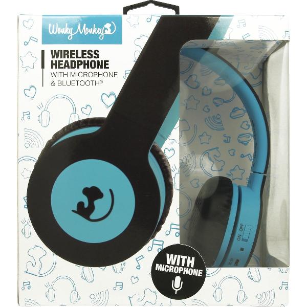 Wonky Monkey - Headset - Draadloos - Bluetooth - Koptelefoon - On ear - Over ear - Blauw