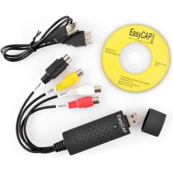 VHS Videoband naar Digitaal Omzetten - USB Video PC Grabber - VHS (Tulp) Film Naar DVD Converter - Videoband Digitaliseren - VHS Digitaal - Analoog naar digitaal - Kadotip