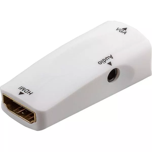 Goobay HDMI naar VGA + 3,5mm Jack adapter met HDCP - compact / wit