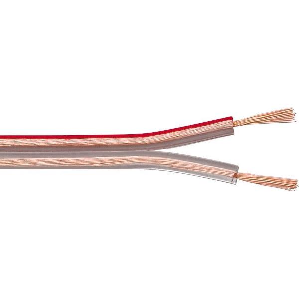 Transmedia Luidspreker kabel (CCA) - 2x 0,75mm² / transparant - 100 meter