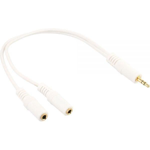 S-Impuls 3,5mm Jack stereo audio splitter - wit - 0,15 meter