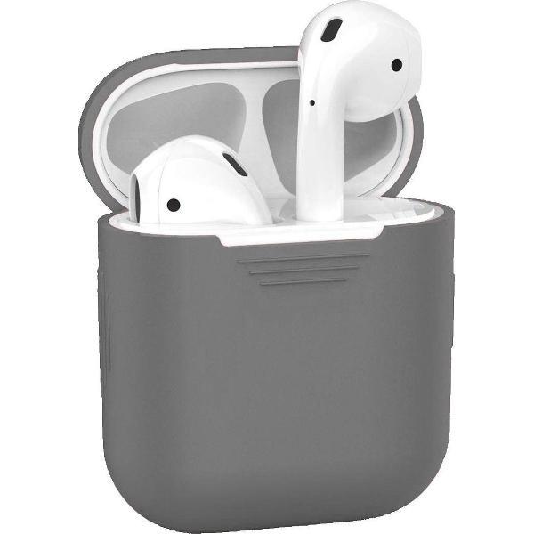 Hoes voor Apple AirPods Hoesje Siliconen Case Cover - Grijs