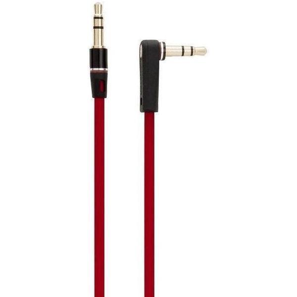 J&S Supply 3,5mm Jack audio kabel haaks - rood - 1,2 meter