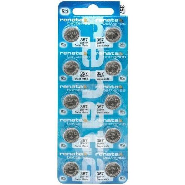 10 Stuks (1 Blister a 10st) Renata 357-303 /G13 / SR44W 1.5V knoopcel batterij