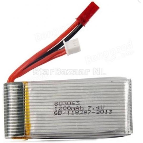 Accu 7.4v 1200 mAh met Rode Plug