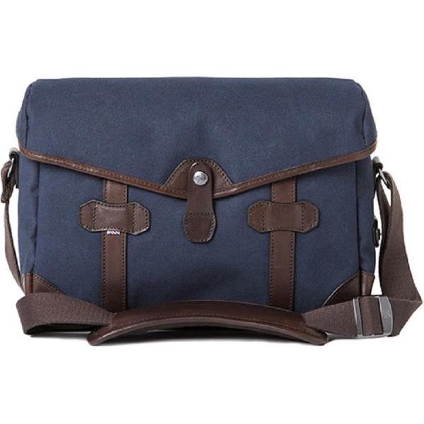 Barber Shop Pageboy - Small Messenger Blue Canvas & Dark Brown Leather