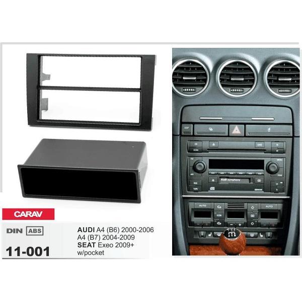1-DIN AUDI A4 (B6) 2000-2006, A4 (B7) 2004-2009 / SEAT Exeo 2009-2013 w/pocket inbouwpaneel Audiovolt 11-001