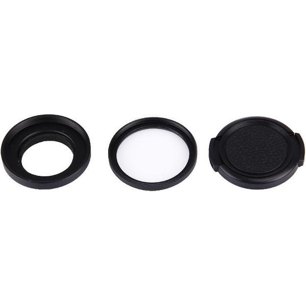 JUNESTAR voor Xiaoyi Xiaoyi Yi II 4K Sport actiecamera Proffesional 37mm UV-filter + lensbeschermende kap