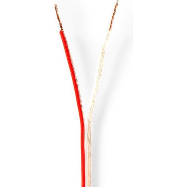 Nedis Luidsprekerkabel 2 x 0.75 mm² minihaspel 100 meter Transparant