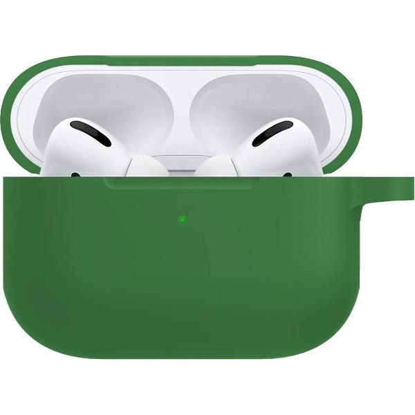 Hoesje voor Apple AirPods Pro Case Siliconen Hoes - Donker Groen