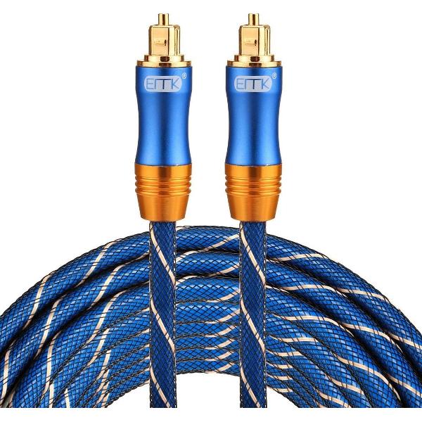 By Qubix Toslink kabel - 5 meter - Blauw - optical cable audio - audio male to male - BLUE edition - Zeer stevige optische kabel!