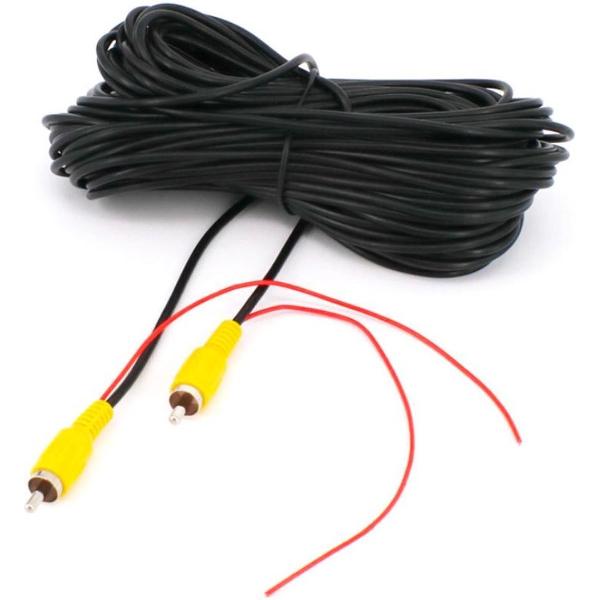 Verlengkabel RCA-video 6 meter lengte voor achteruitrijcamera / Met trigger-wire / HaverCo