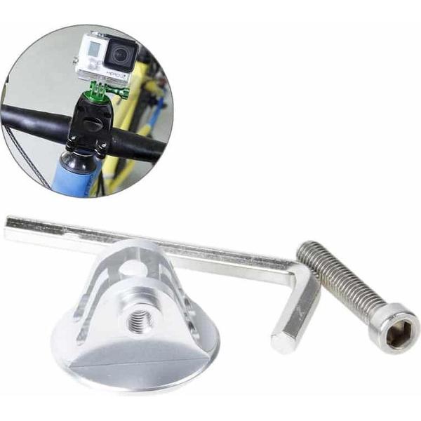 TMC Bike Head Mount met schroef & zeskantschroevendraaier voor GoPro NEW HERO / HERO6 / 5/5 sessie / 4 Session / 4/3 + / 3/2/1, Xiaoyi en andere actiecamera's (zilver)