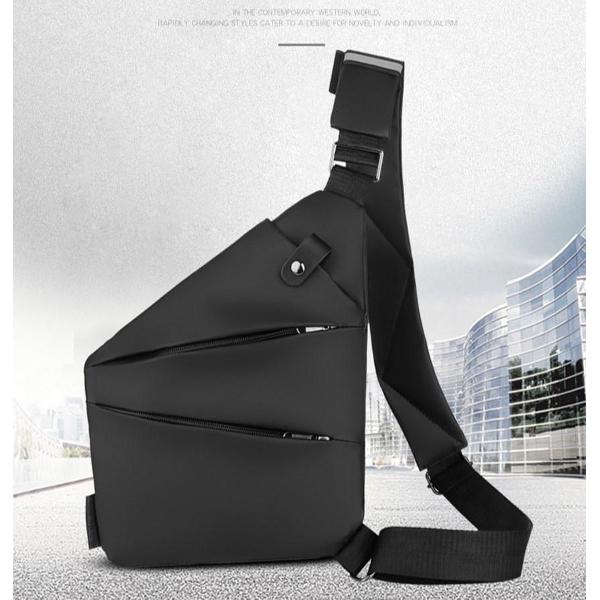 Anti Diefstal Rugzak - Heuptas - Crossbody Tas Heren - Schouder Accessoires Mannen - Mannen Mode - Reporter Heren - Rugzak - Handzak - Zwart Glad